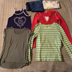 Bundle of size 6 girls blouses with bonus pieces
